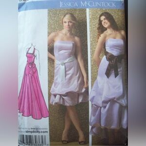 Simplicity Pattern 3885 
Jessica McClintock Dress Pattern Sizes 6-14 
Uncut NOS